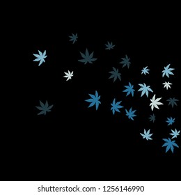 Cute vegetative pattern with simple small leaves for a greeting card or poster. Vector background for spring or summer design
