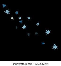 Cute vegetative pattern with simple small leaves for a greeting card or poster. Vector background for spring or summer design
