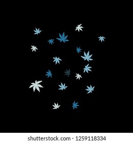Cute vegetative pattern with simple small leaves for a greeting card or poster. Vector background for spring or summer design
