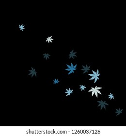 Cute vegetative pattern with simple small leaves for a greeting card or poster. Vector background for spring or summer design

