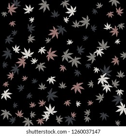 Cute vegetative pattern with simple small leaves for a greeting card or poster. Vector background for spring or summer design
