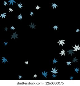 Cute vegetative pattern with simple small leaves for a greeting card or poster. Vector background for spring or summer design
