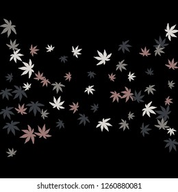 Cute vegetative pattern with simple small leaves for a greeting card or poster. Vector background for spring or summer design
