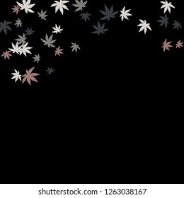 Cute vegetative pattern with simple small leaves for a greeting card or poster. Vector background for spring or summer design
