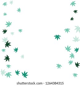 Cute vegetative pattern with simple small leaves for a greeting card or poster. Vector background for spring or summer design
