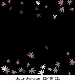 Cute vegetative pattern with simple small leaves for a greeting card or poster. Vector background for spring or summer design
