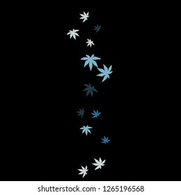 Cute vegetative pattern with simple small leaves for a greeting card or poster. Vector background for spring or summer design
