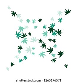 Cute vegetative pattern with simple small leaves for a greeting card or poster. Vector background for spring or summer design
