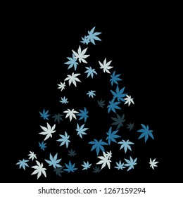 Cute vegetative pattern with simple small leaves for a greeting card or poster. Vector background for spring or summer design