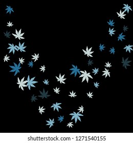 Cute vegetative pattern with simple small leaves for a greeting card or poster. Vector background for spring or summer design
