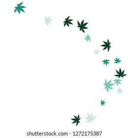 Cute vegetative pattern with simple small leaves for a greeting card or poster. Vector background for spring or summer design
