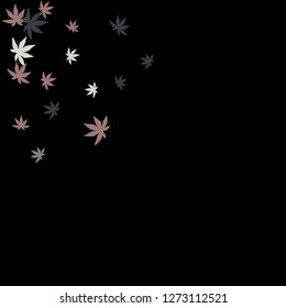 Cute vegetative pattern with simple small leaves for a greeting card or poster. Vector background for spring or summer design
