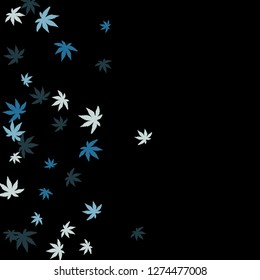 Cute vegetative pattern with simple small leaves for a greeting card or poster. Vector background for spring or summer design
