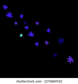 Cute vegetative pattern with simple small leaves for a greeting card or poster. Vector background for spring or summer design
