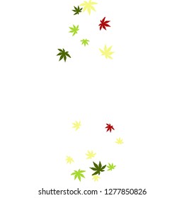 Cute vegetative pattern with simple small leaves for a greeting card or poster. Vector background for spring or summer design
