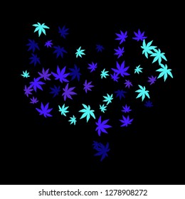 Cute vegetative pattern with simple small leaves for a greeting card or poster. Vector background for spring or summer design
