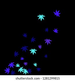 Cute vegetative pattern with simple small leaves for a greeting card or poster. Vector background for spring or summer design
