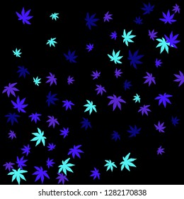 Cute vegetative pattern with simple small leaves for a greeting card or poster. Vector background for spring or summer design