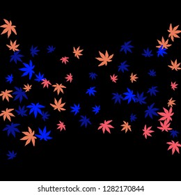Cute vegetative pattern with simple small leaves for a greeting card or poster. Vector background for spring or summer design