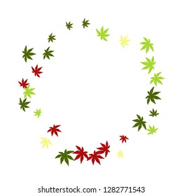 Cute vegetative pattern with simple small leaves for a greeting card or poster. Vector background for spring or summer design