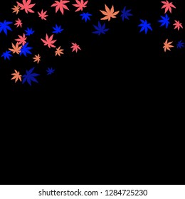 Cute vegetative pattern with simple small leaves for a greeting card or poster. Vector background for spring or summer design