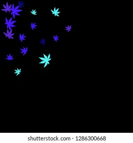 Cute vegetative pattern with simple small leaves for a greeting card or poster. Vector background for spring or summer design