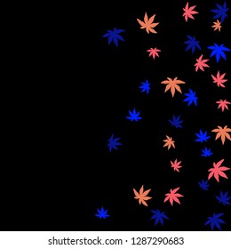Cute vegetative pattern with simple small leaves for a greeting card or poster. Vector background for spring or summer design