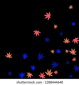 Cute vegetative pattern with simple small leaves for a greeting card or poster. Vector background for spring or summer design