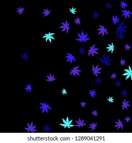 Cute vegetative pattern with simple small leaves for a greeting card or poster. Vector background for spring or summer design
