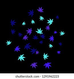 Cute vegetative pattern with simple small leaves for a greeting card or poster. Vector background for spring or summer design