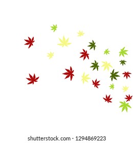 Cute vegetative pattern with simple small leaves for a greeting card or poster. Vector background for spring or summer design
