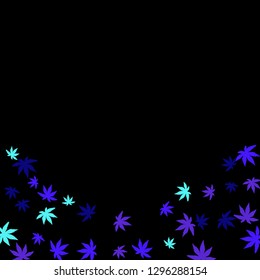 Cute vegetative pattern with simple small leaves for a greeting card or poster. Vector background for spring or summer design
