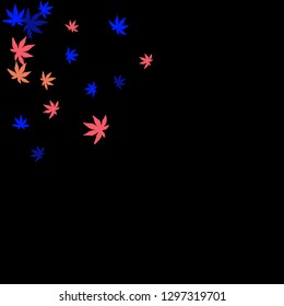 Cute vegetative pattern with simple small leaves for a greeting card or poster. Vector background for spring or summer design
