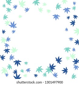 Cute vegetative pattern with simple small leaves for a greeting card or poster. Vector background for spring or summer design
