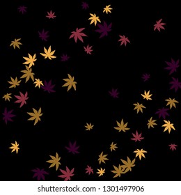 Cute vegetative pattern with simple small leaves for a greeting card or poster. Vector background for spring or summer design
