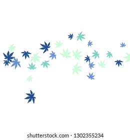 Cute vegetative pattern with simple small leaves for a greeting card or poster. Vector background for spring or summer design
