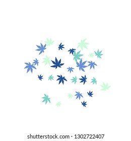 Cute vegetative pattern with simple small leaves for a greeting card or poster. Vector background for spring or summer design
