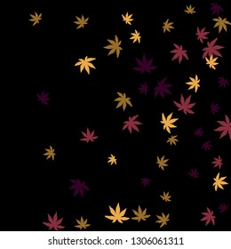 Cute vegetative pattern with simple small leaves for a greeting card or poster. Vector background for spring or summer design
