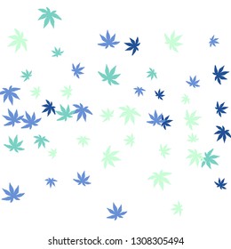 Cute vegetative pattern with simple small leaves for a greeting card or poster. Vector background for spring or summer design
