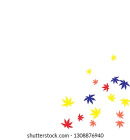 Cute vegetative pattern with simple small leaves for a greeting card or poster. Vector background for spring or summer design
