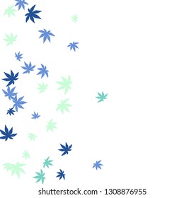 Cute vegetative pattern with simple small leaves for a greeting card or poster. Vector background for spring or summer design
