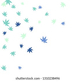 Cute vegetative pattern with simple small leaves for a greeting card or poster. Vector background for spring or summer design
