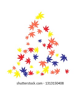 Cute vegetative pattern with simple small leaves for a greeting card or poster. Vector background for spring or summer design
