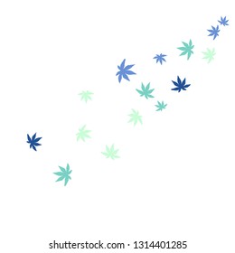 Cute vegetative pattern with simple small leaves for a greeting card or poster. Vector background for spring or summer design
