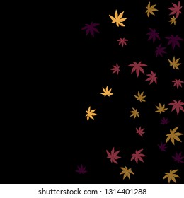 Cute vegetative pattern with simple small leaves for a greeting card or poster. Vector background for spring or summer design
