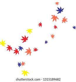Cute vegetative pattern with simple small leaves for a greeting card or poster. Vector background for spring or summer design
