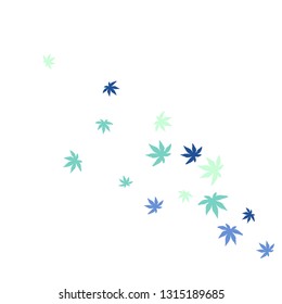 Cute vegetative pattern with simple small leaves for a greeting card or poster. Vector background for spring or summer design
