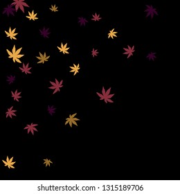 Cute vegetative pattern with simple small leaves for a greeting card or poster. Vector background for spring or summer design
