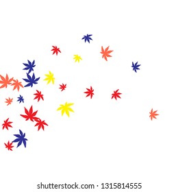 Cute vegetative pattern with simple small leaves for a greeting card or poster. Vector background for spring or summer design
