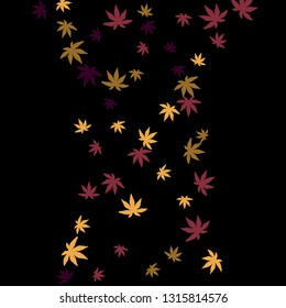 Cute vegetative pattern with simple small leaves for a greeting card or poster. Vector background for spring or summer design
